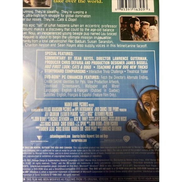 Cats & Dogs_Cats & Dogs: The Revenge of Kitty Galore - DVD - Lot of 2 - Picture 4 of 11